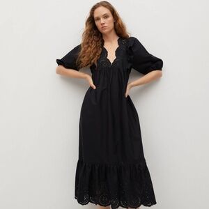 Mango Swiss embroidery popelin dress